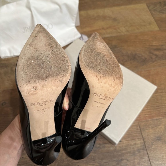 Jimmy Choo Anouk black pat 120mm - Picture 6 of 10